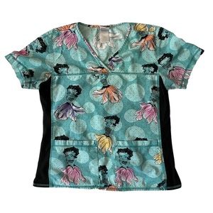 Betty Boop mermaid scrub top M